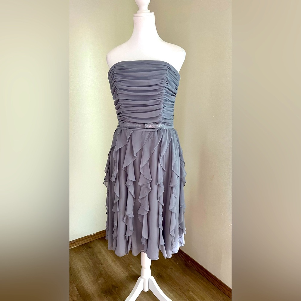 Elegant Gray Strapless Dress